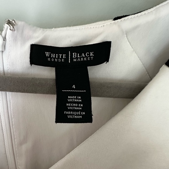 White House black market sheath dress tan white black EUC 4 - Picture 6 of 6